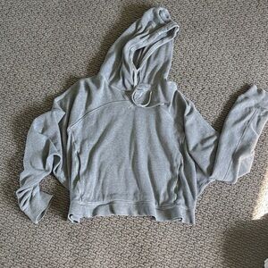 Women's Waffle oversized Gray Hoodie